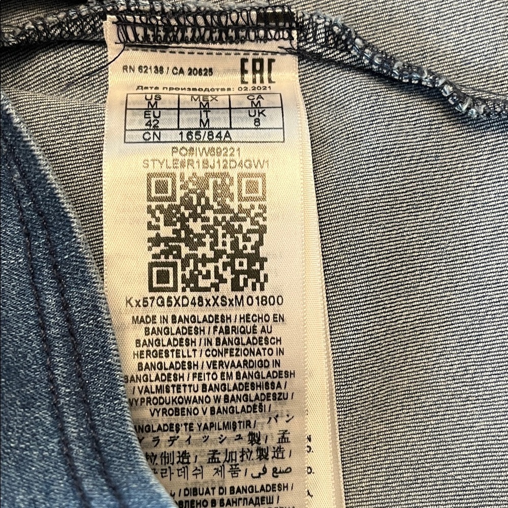Guess Fitz Denim Crop Bustier Top, size M, tank top​ - Picture 9 of 9